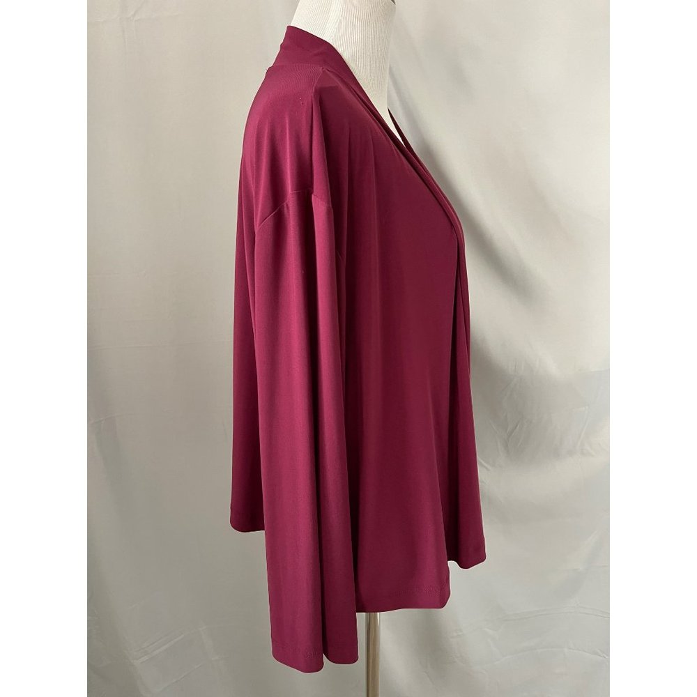 RN Studio Burgundy Long Sleeve Cardigan - Picture 4 of 9